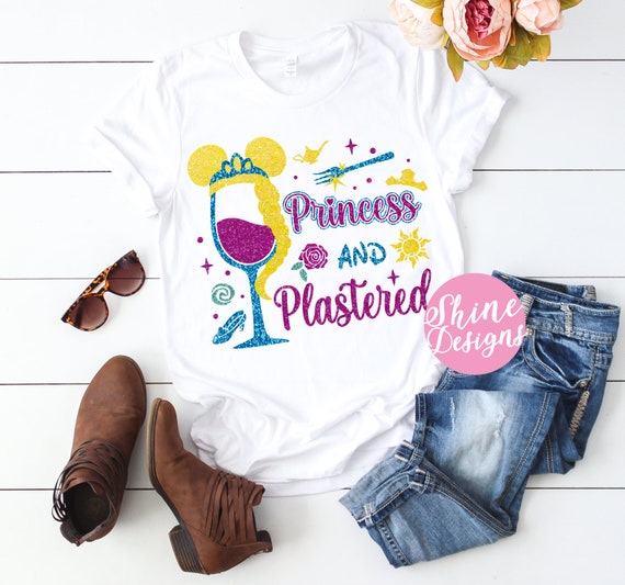 Princess and Plastered - Princess Icons - Tangled, Sleeping Beauty, Beauty and the Beast, Aladdin, Moana and The Little Mermaid
