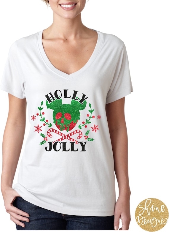 Snow White Poison Apple Holly Jolly Glitter Shirt - Magical Glitter Shirt - Christmas Glitter Shirt