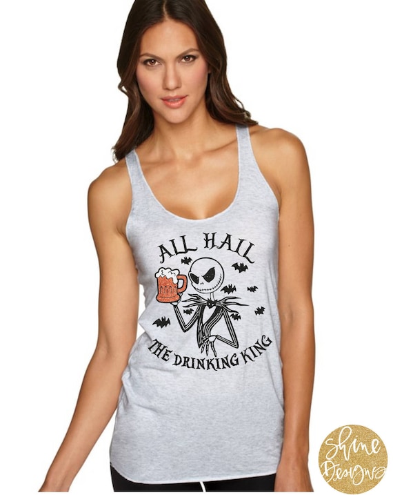All Hail The Drinking King Nightmare Before Christmas Wine Shirt - Nightmare Before Christmas Inspired Glitter Shirt