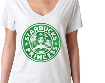 ORIGINAL - Starbucks Princess - Mermaid Princess - The Little Mermaid Magical Glitter Shirt