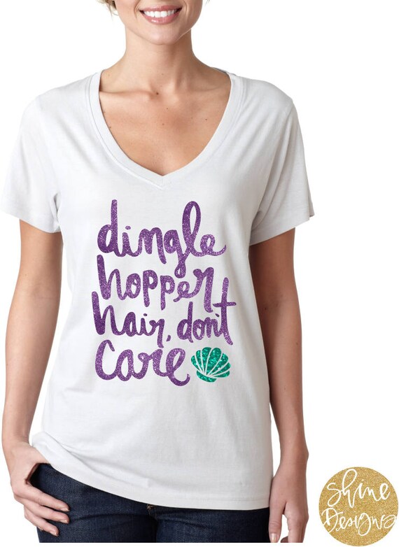 Dingle Hopper Hair Don't Care - The Little Mermaid Magical Glitter Shirt