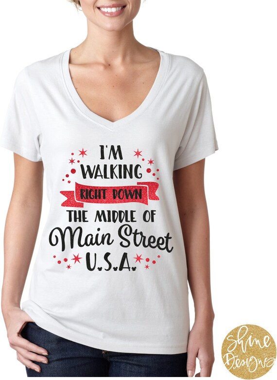 I'm Walking Right Down the Middle of Main Street USA - Magical Glitter Shirt