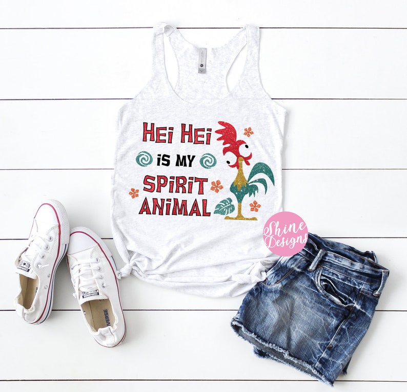 Hei Hei Is My Spirit Animal Moana Shirt, Moana Glitter Shirt, Sidekicks Shirt image 2