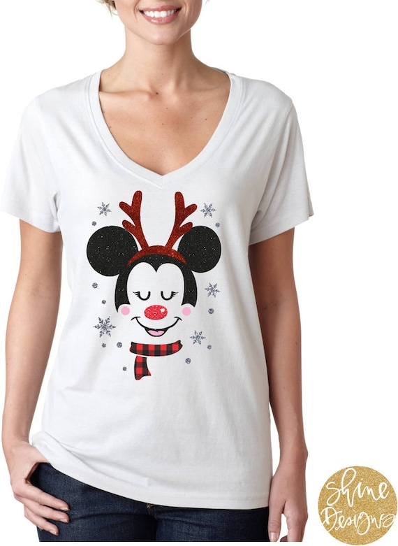 Mickey Reindeer Head - Magical Christmas Shirt - Mouse Reindeer Glitter Shirt