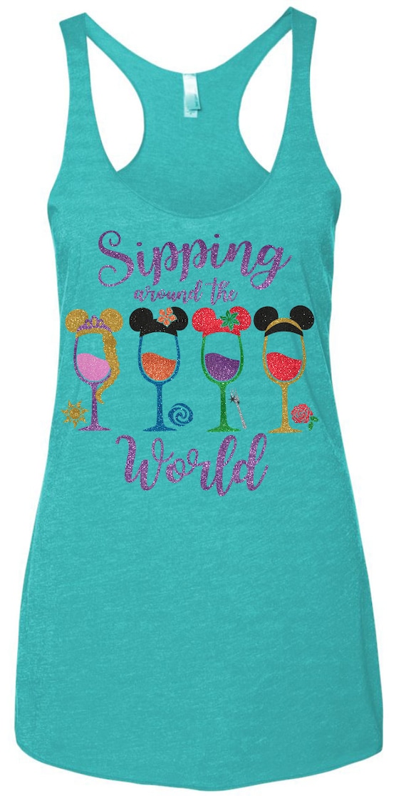 Sipping Around The World Drinking Shirt - Magical Drinking Shirt - Food and Wine Festival Shirt