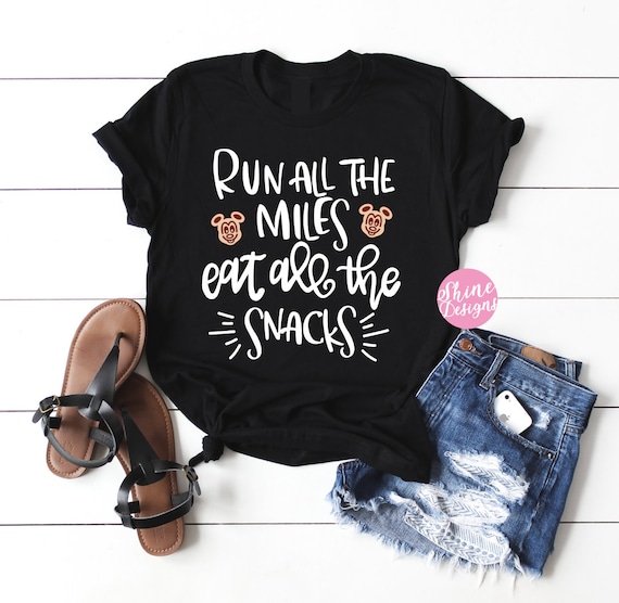 Run All The Miles Eat All The Snacks - Mickey Food Shirt - Magical Glitter Shirt
