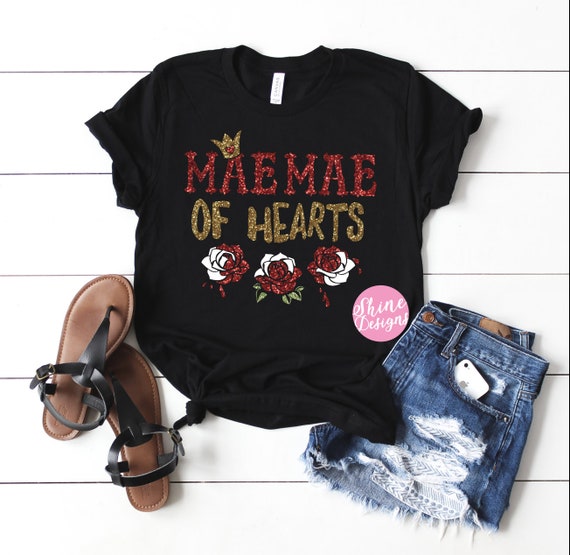 Mae Mae of Hearts Glitter Shirt - Alice in Wonderland Shirt