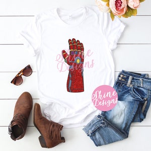 Red Iron Man Hand Gauntlet - Avengers Inspired Tshirt