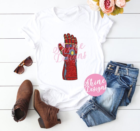 Red Iron Man Hand Gauntlet - Avengers Inspired Tshirt