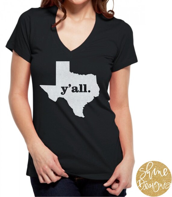 Ya'll Texas State Glitter Shirt