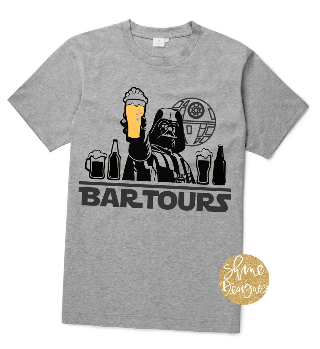 Star Wars Road Trip - T-Shirt Unisex In Cotone Biologico 100%, Stampata Su Richiesta, Taglie S-XXL, Grigio