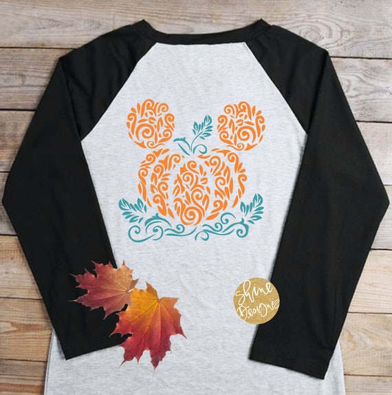 Mickey Pumpkin Shirt - Mickey Pumpkin Fall Raglan Shirt