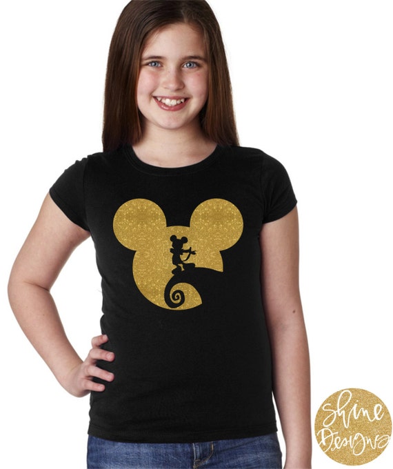 Mickey Mouse Jack Skeleton  Glitter Shirt