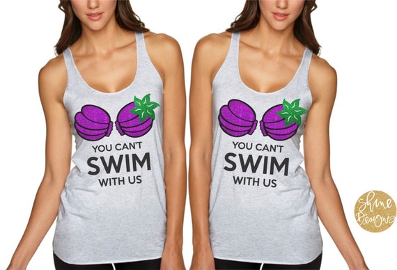 You Can't Swim With Us Glitter Shirts - Best Friends Mermaid Glitter Shirt