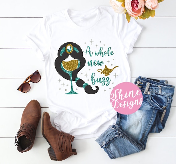 A Whole New Buzz - Jasmine Inspired Magical Glitter Shirt - Epcot Food and Wine Festival