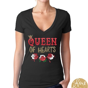 Queen of Hearts Glitter Shirt - Alice in Wonderland Shirt - Valentine Shirt