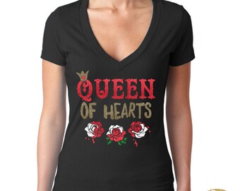 Queen of Hearts Glitter Shirt - Alice in Wonderland Shirt - Valentine Shirt