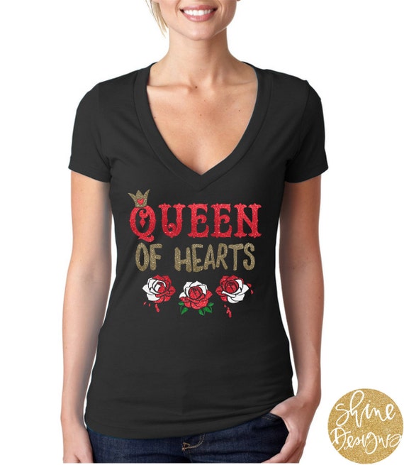 Queen of Hearts Glitter Shirt - Alice in Wonderland Shirt - Valentine Shirt
