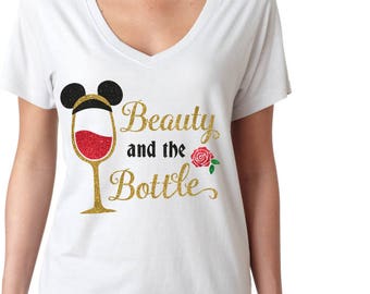 Beauty and the Bottle - Beauty and the Beast Inspired Magicaly Glitter Shirt - Epcot Food and Wine Festival