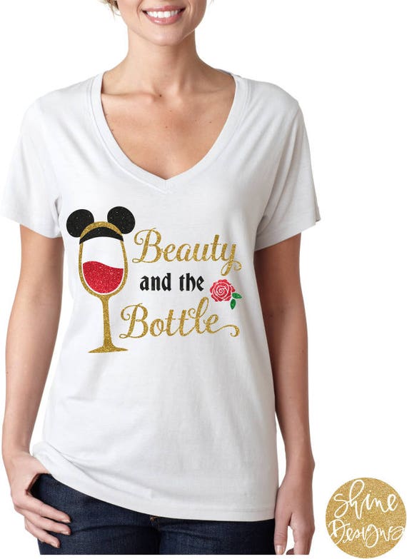 Beauty and the Bottle - Beauty and the Beast Inspired Magicaly Glitter Shirt - Epcot Food and Wine Festival