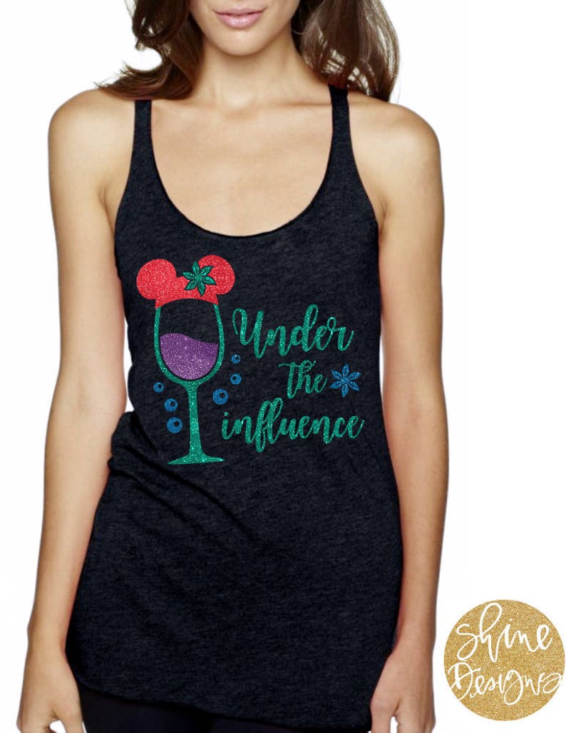 Under The Influence The Little Mermaid Inspired Drinking Glitter Shirt Epcot Food And Wine Festival image 2