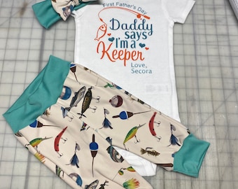 Fishing tee with matching pants and headband
