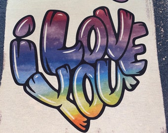 ABCDEFGH I Love You Bleached Graphic Tee