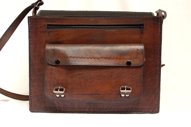 SALE 25% OFF Genuine Leather Briefcase, Leather Messenger Bag, Leather Satchel, Shoulder Bag, Vintage briefcase, brown briefcase image 6