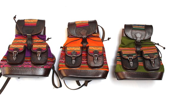 15% DESCUENTO Mochila étnico Andina hecha a mano de Cuero | Etsy México
