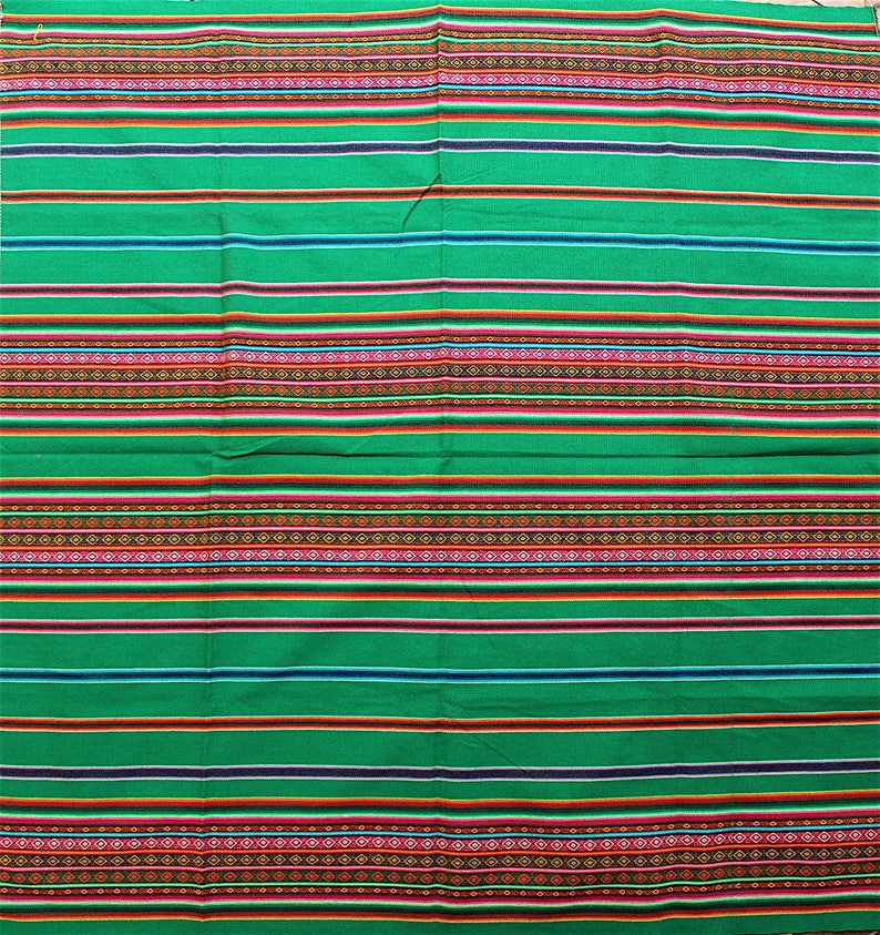 SALE 25% OFF Genuine Aguayo Bolivian Peruvian fabric 46''x46'' 117x117 cm. Tribal Ethnic Stripy woven textile, blanket. any use image 5