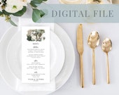 DIGITAL Wedding Menu, Printable Menu, Watercolor Wedding Dinner Menu, Custom Dinner Menu