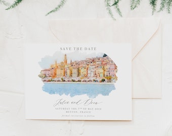 DIGITAL Wedding Venue Save The Date, Custom Save the Date, Custom Watercolor Save the Date, Personalized Venue Invitation,