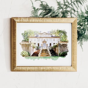 Watercolor Wedding Venue Portrait, Custom Watercolor Venue, Personalized Wedding Venue Painting, Custom Venue Illustration