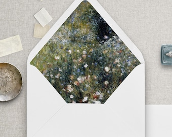 Floral Wedding Invitation Envelope Liners: Fine Art Secret Garden Design