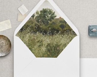 Vintage Art Wedding Envelope Liners: "The Oat Field" Fine Art Print