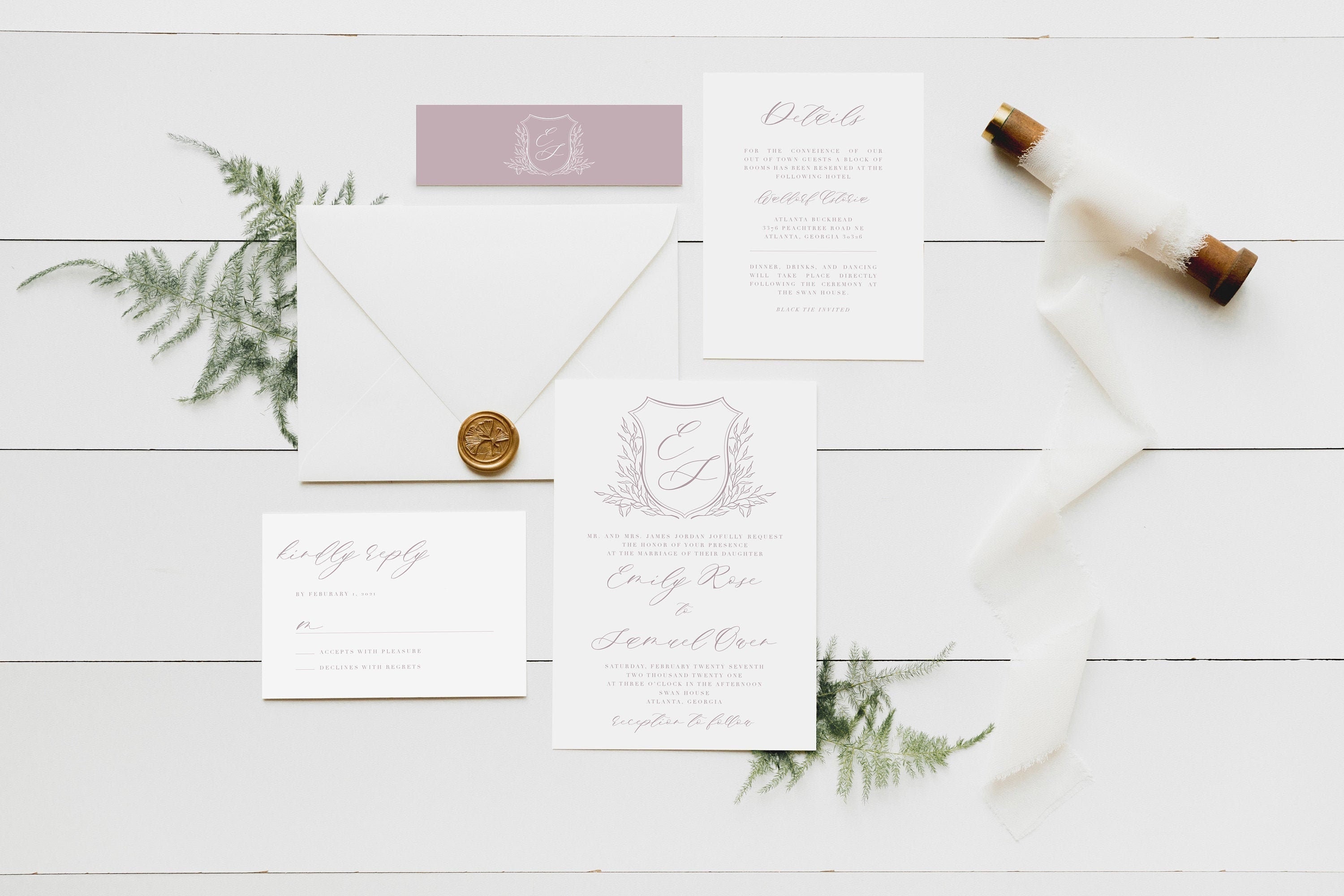 Custom Wedding Invitation Suite, Watercolor Wedding Venue Invitation, Custom Wedding Venue Illustration, Wedding Invitation 4 Piece Set