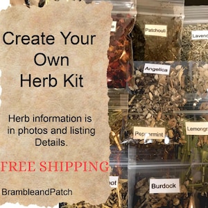 Create Your Own Herb Kit- 100+ HERBS. *Updated List* Organic, Wicca, Witchcraft, FREE SHIPPING*Read Details and Photo info*