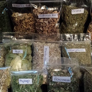 Roots and Herbs 14 package kit- Wicca, Conjure, Workings *2X3 inch baggies* Organic