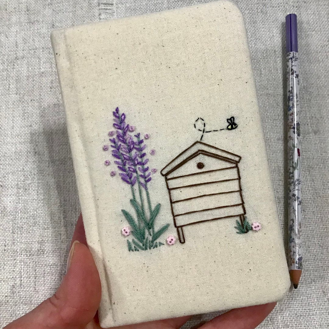 Hand Embroidered Beehive A6 Notebook / Linen Embroidery - Etsy