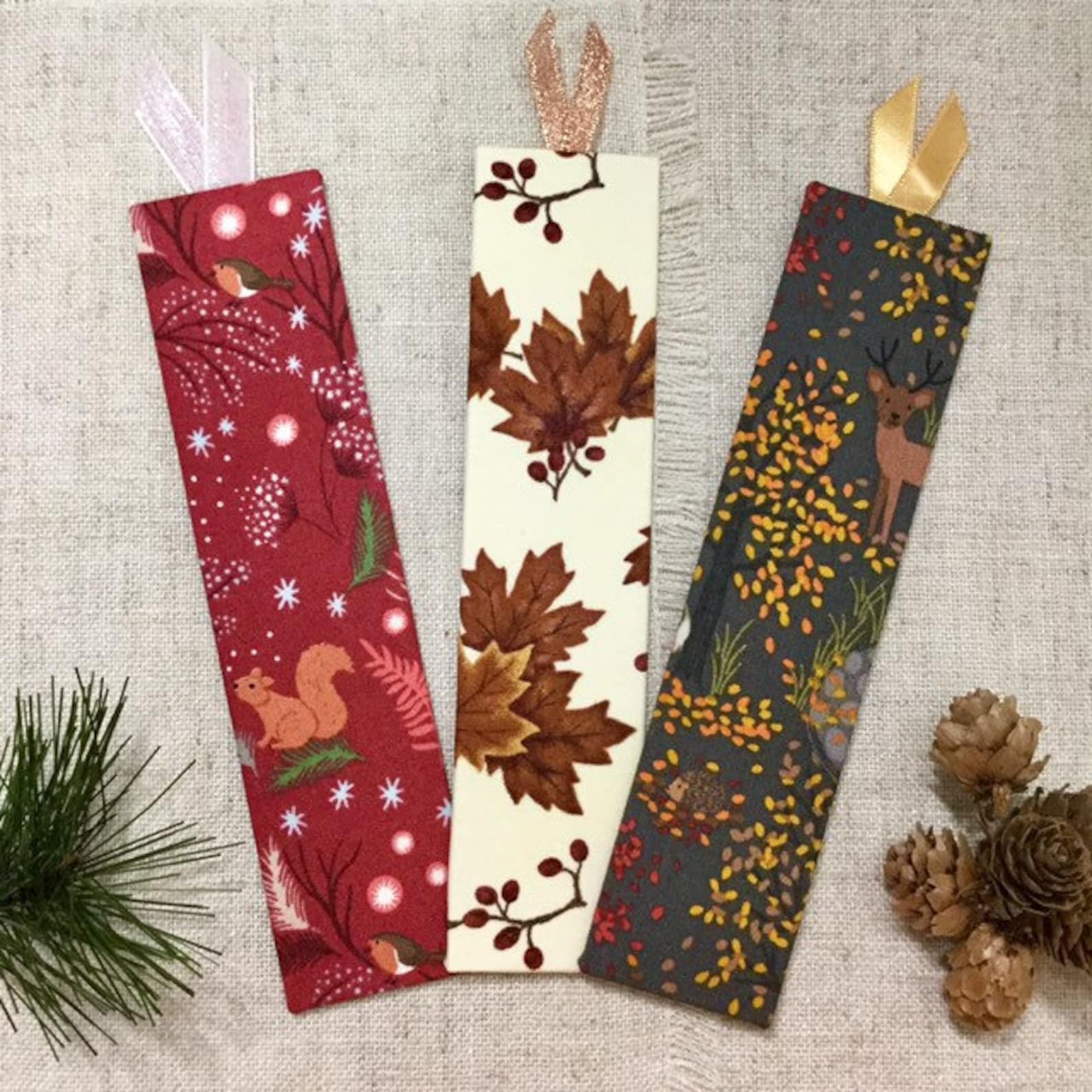 Woodland Bookmarks / Handmade Fabric Bookmark Etsy