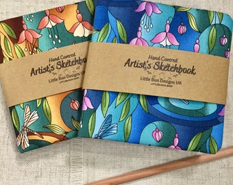 Square Art Journal / Artist’s Sketchbook / Art Nouveau Fabric