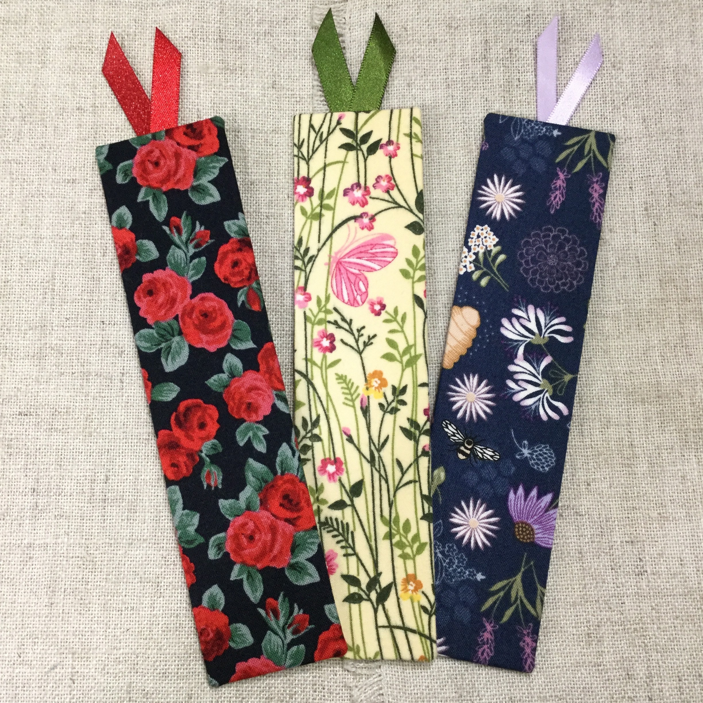 Summer Flower Bookmarks / Handmade Fabric Bookmarks Etsy