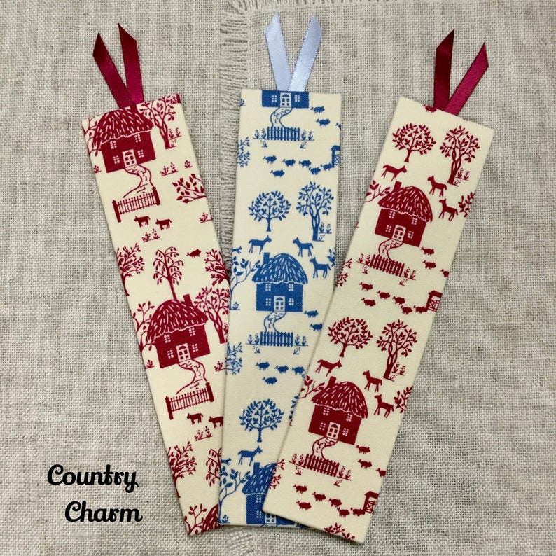 Cottage Garden Bookmarks / Handmade Fabric Bookmarks Etsy