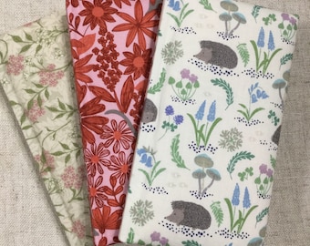 Floral Fabric Address Book / Handmade Slim Design