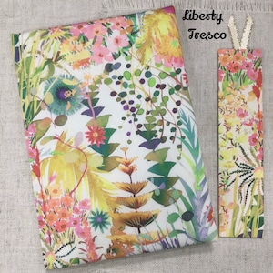 A5 Floral Notebook / Address Book / Diary / Sketchbook / Fabric Bookmarks