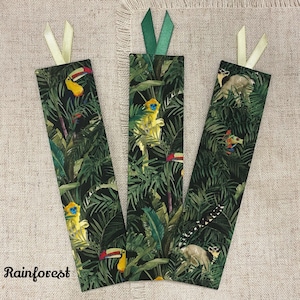 Exotic Animal Bookmarks / Handmade Fabric Bookmarks