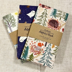 Handmade Fabric Covered Address Book / Slim Indexed Design