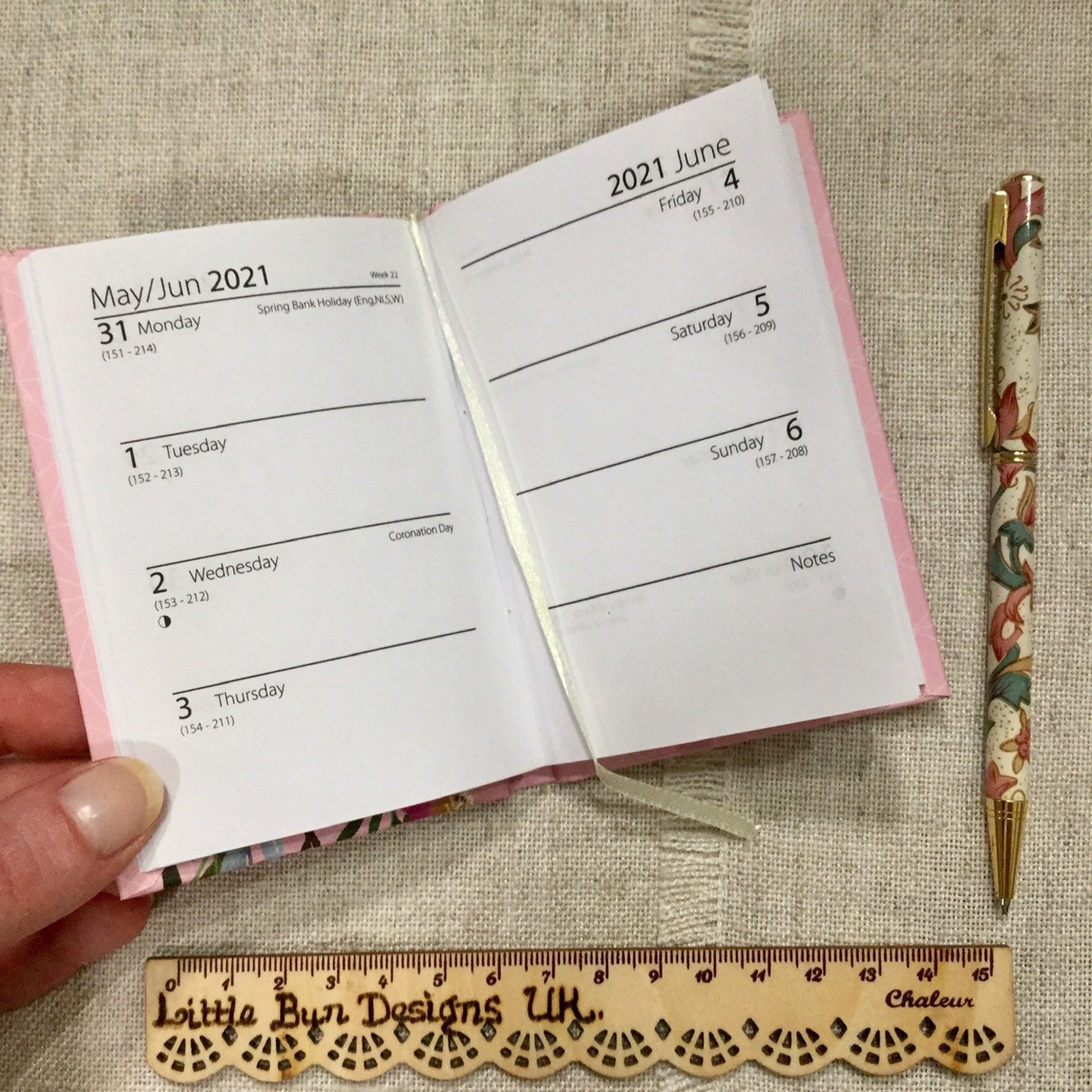 2021 Pocket Diaries/ Fabric Covered Diary / Week To View / Etsy