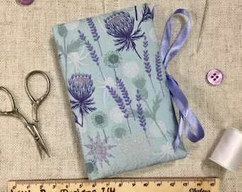 Handmade Needle Book / Thistle & Lavender Needle Case