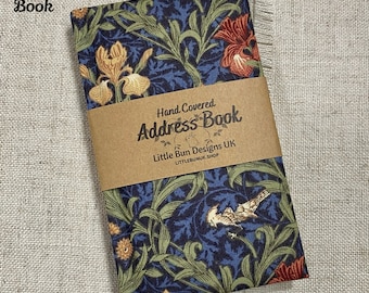 Address Book /  Ready To Ship / Handmade / Fabric Covered / Index Address Book